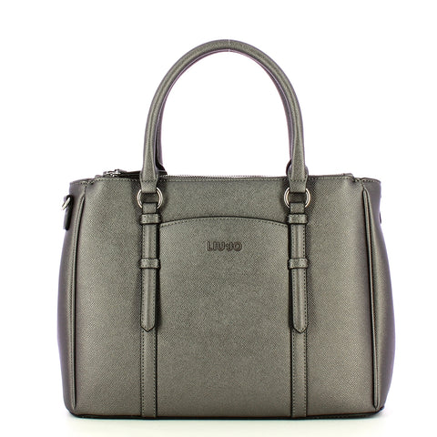 Liu Jo - Borsa a mano Nevet grande Antracite Met AF4153E0087 | Italystation.com Shop Now at italystation.com