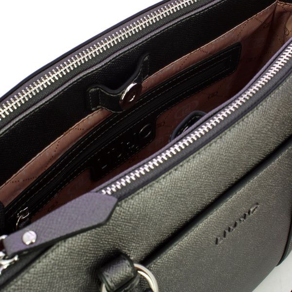 Liu Jo - Borsa a mano Nevet grande Antracite Met AF4153E0087 | Italystation.com Shop Now at italystation.com
