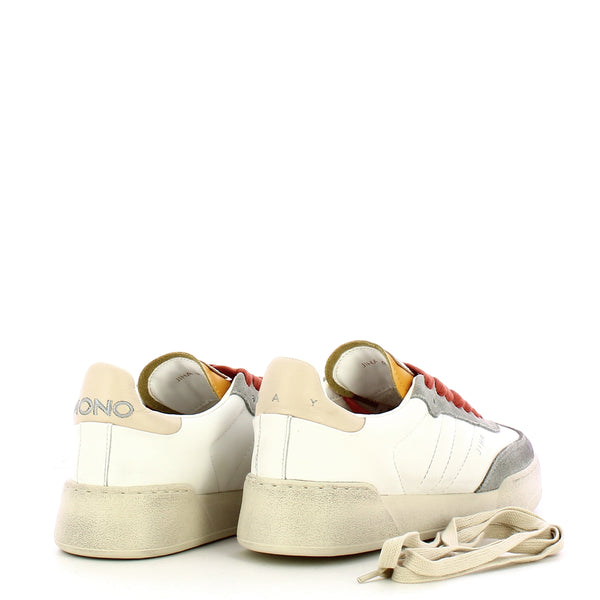 Monoway - Donna Jiha Bianco Arancio Women's Sneakers - JIHA DONNA PELLE - BIANCO_ARANCIO