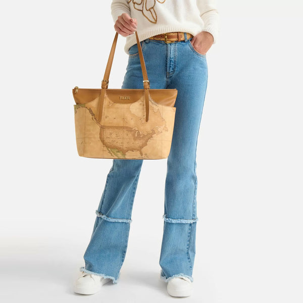 Alviero Martini 1a Classe - Shopping Ritual Bag Geo Classic Naturale - LC19S600 - NATURALE