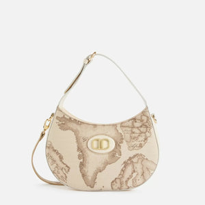 Alviero Martini 1a Classe - Mini Half-moon Bag Sand Safari Geo Rafia - LC259398 - RAFIA