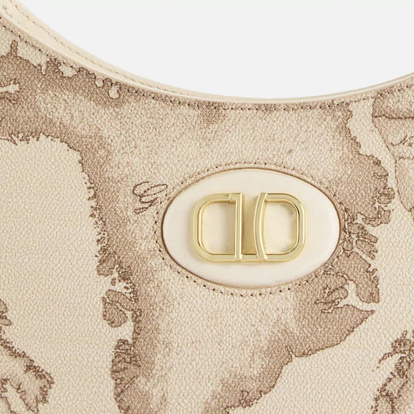 Alviero Martini 1a Classe - Mini Half-moon Bag Sand Safari Geo Rafia - LC259398 - RAFIA