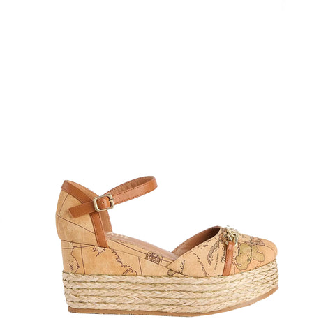 Alviero Martini 1a Classe - Wedge Sandals Geo Classic - 1115431G - NATURALE