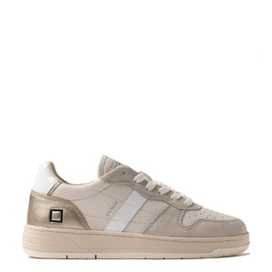 D.A.T.E. - Court Shiny White Platinum Sneakers - W421-CR-SH - WHITE-PLATINUM