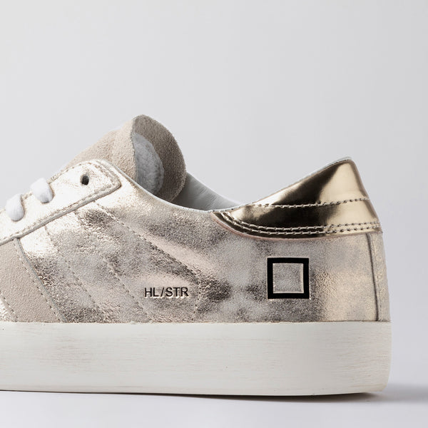 D.A.T.E. - Hill Low Stardust Platinum Sneakers - W421-HL-ST - PLATINUM