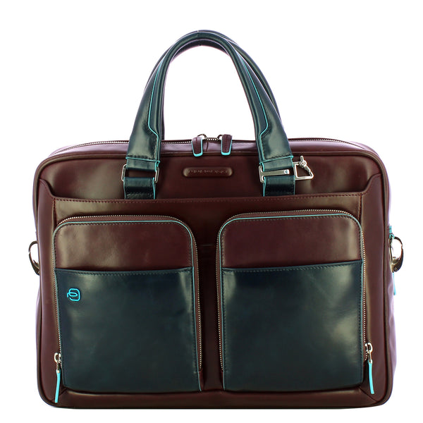 Piquadro - Slim 14.0 Laptop Briefcase Blue Square - CA2849B2 - VIOLA/BLU