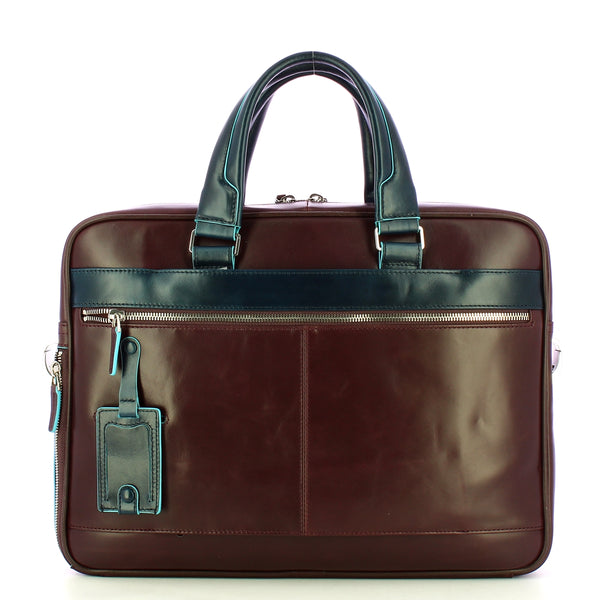 Piquadro - Slim 14.0 Laptop Briefcase Blue Square - CA2849B2 - VIOLA/BLU