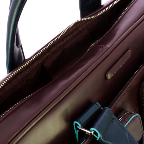 Piquadro - Slim 14.0 Laptop Briefcase Blue Square - CA2849B2 - VIOLA/BLU