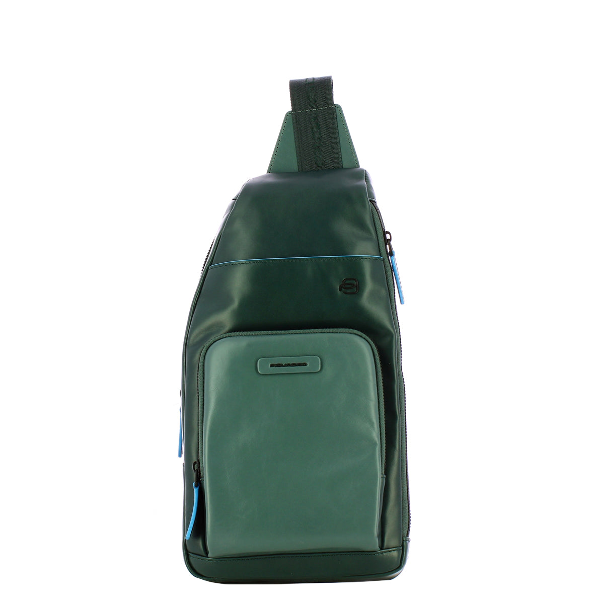 Piquadro - Blue Square Verde grigio Leather Mono Sling Bag - CA5577B2V - VERDE/GRIGIO