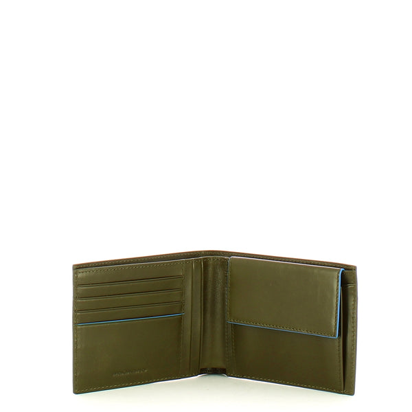 Piquadro - B2 Revamp Verde Nero RFID Wallet with coin pouch - PU257B2VR - VERDE/NERO