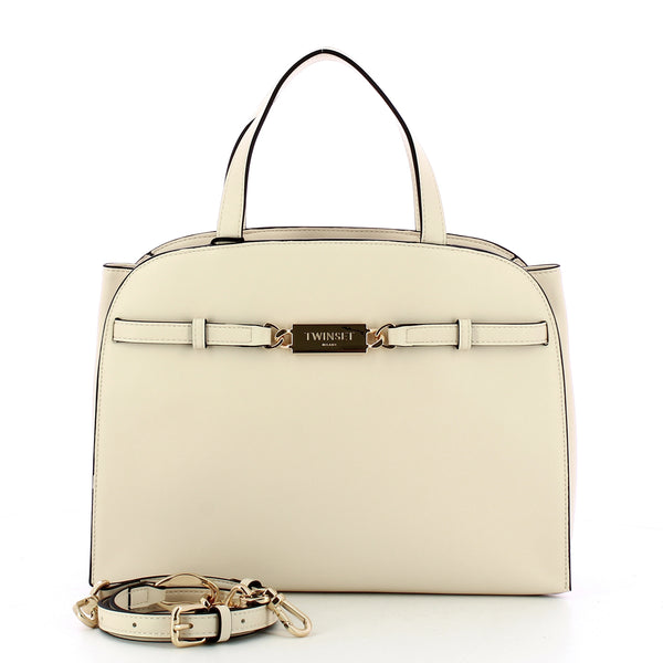 Twinset - Bauletto White Cream Handbag - 242TD8340 - WHITE/CREAM
