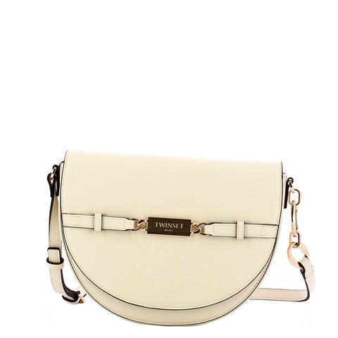 Twinset - Round White Cream Crossbody Bag - 242TD8343 - WHITE/CREAM
