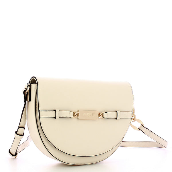 Twinset - Round White Cream Crossbody Bag - 242TD8343 - WHITE/CREAM