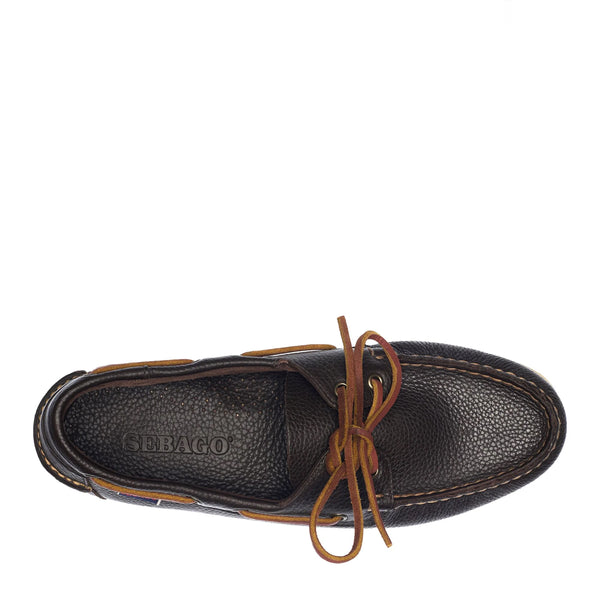 Sebago - Scarpa da barca Portland Martellato Dark Brown - 73118WW - DK/BROWN