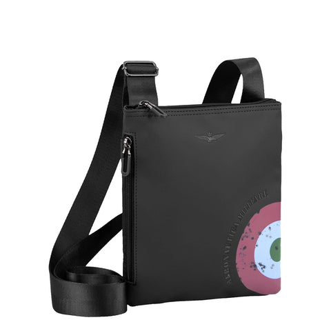 Aeronautica Militare - Runway Nero Flat Crossbody Bag - AM551 - NERO