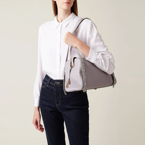 Borbonese - Metropole Medium Cloud Handbag - 933257I15 - CLOUD