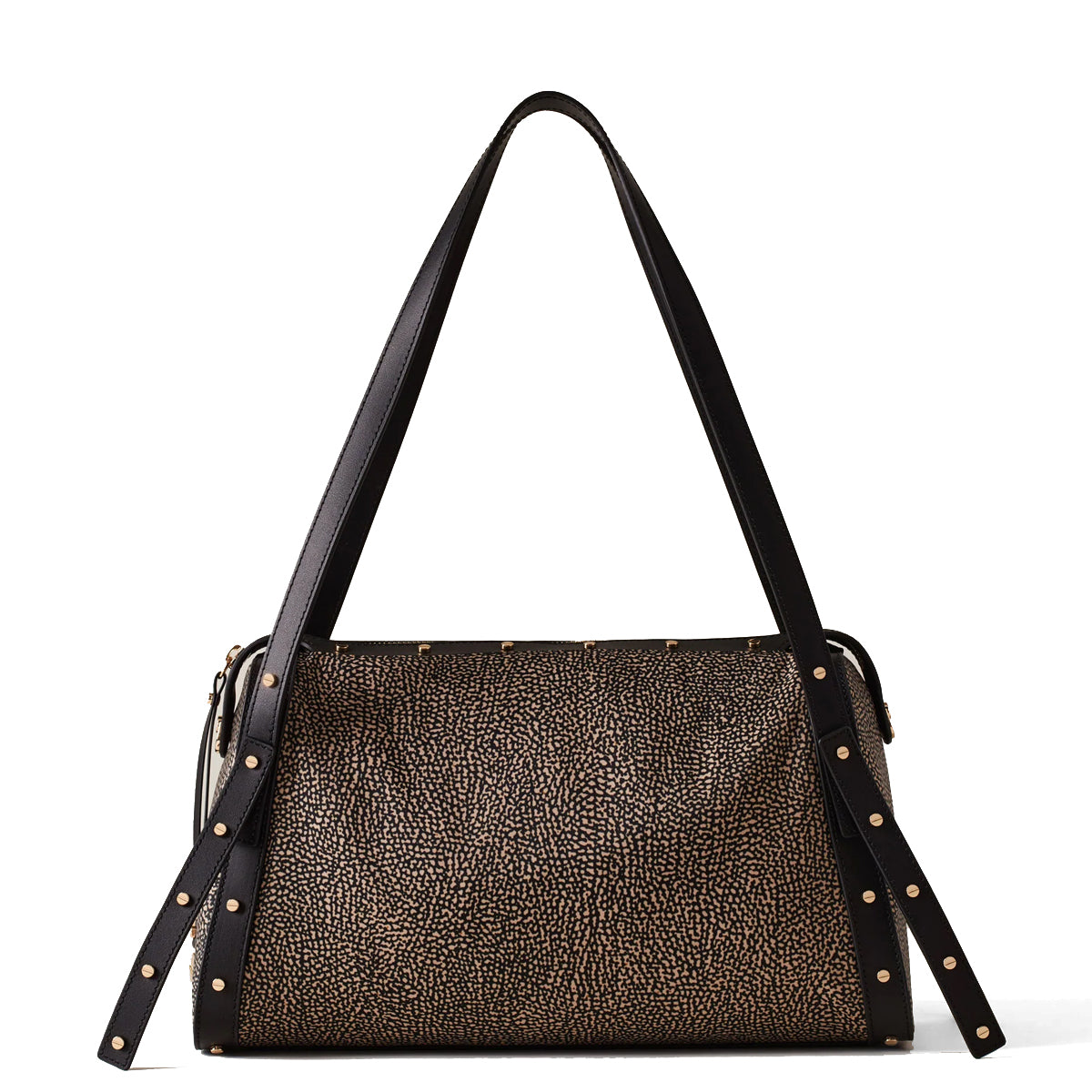 Borbonese - Metropole Medium OP Naturale Nero Handbag - 933257I15 - OP/NATURALE/NERO