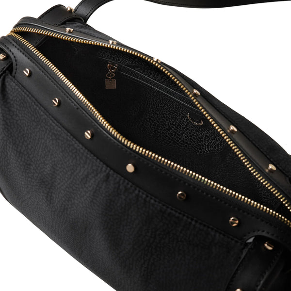 Borbonese - Metropole Medium Dark Black Handbag - 933257I15 - DARK/BLACK