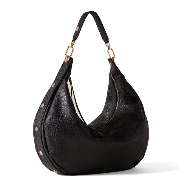 Borbonese - Hobo Bag Oyster Large leather Nero - 923529AV9 - NERO
