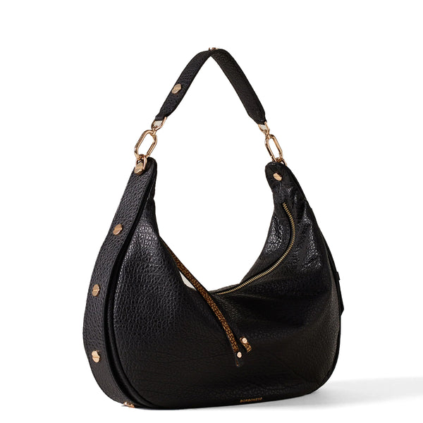 Borbonese - Hobo Bag Oyster Medium leather Nero - 923528AV9 - NERO