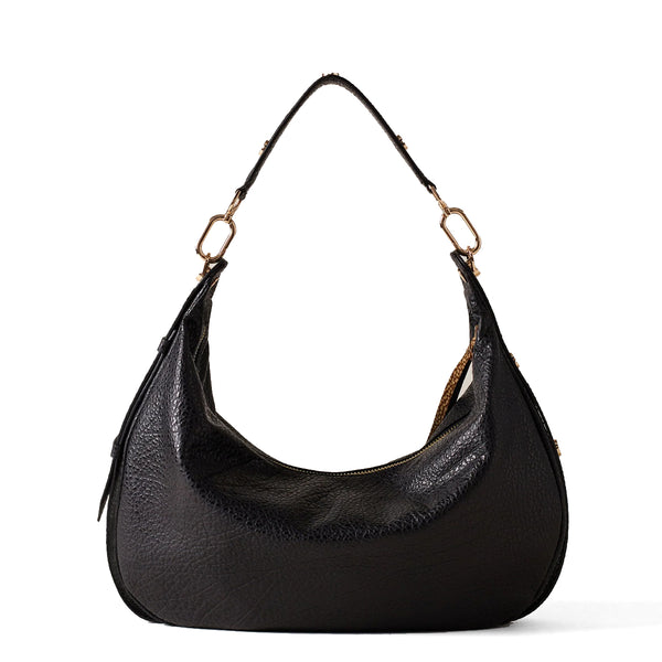 Borbonese - Hobo Bag Oyster Medium leather Nero - 923528AV9 - NERO