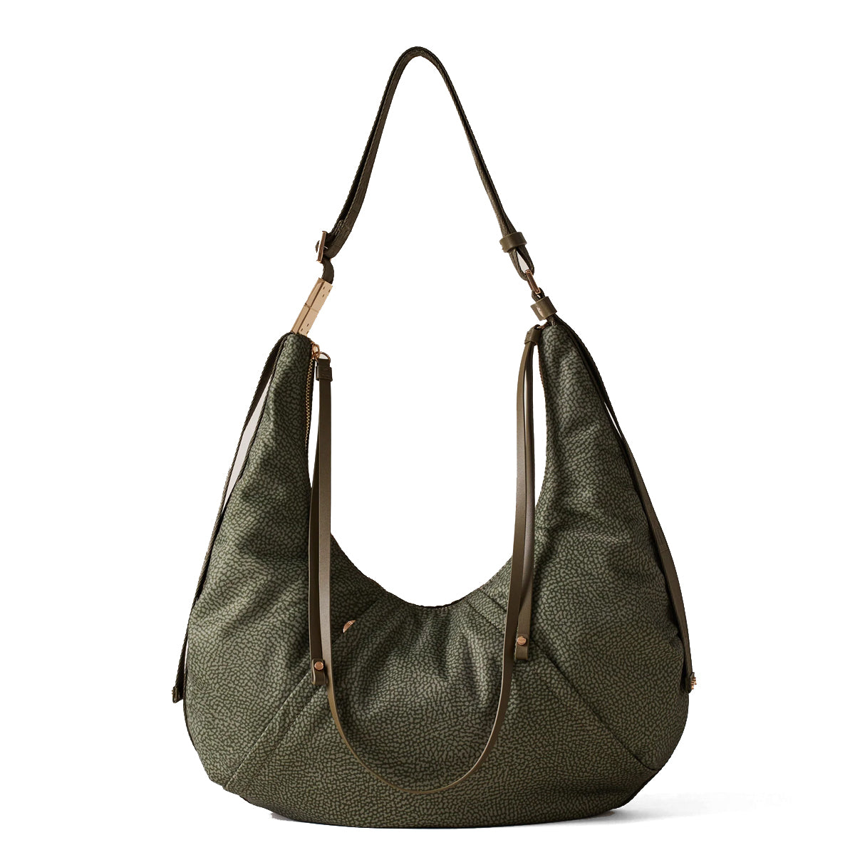 Borbonese - Hobo Bag Fold Medium Verde Militare - 933834AH1 - VERDE/MILITARE