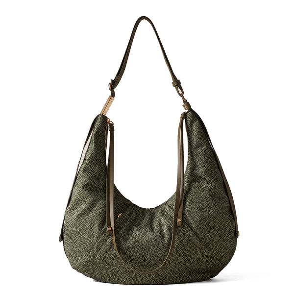 Borbonese - Hobo Bag Fold Medium Verde Militare - 933834AH1 - VERDE/MILITARE