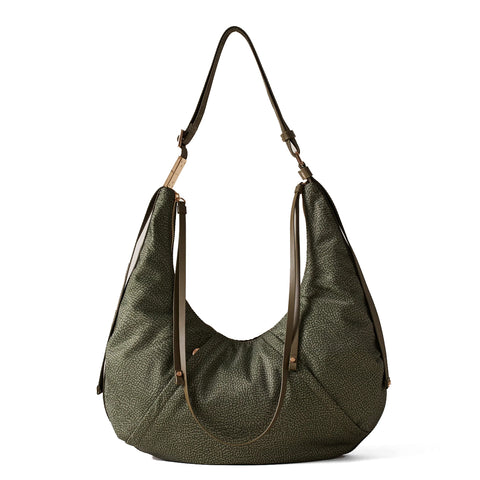 Borbonese - Hobo Bag Fold Medium Verde Militare - 933834AH1 - VERDE/MILITARE