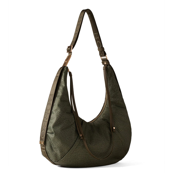 Borbonese - Hobo Bag Fold Medium Verde Militare - 933834AH1 - VERDE/MILITARE
