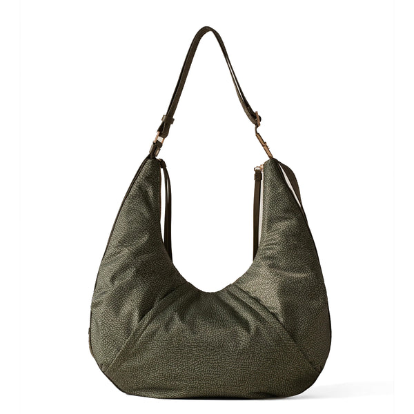 Borbonese - Hobo Bag Fold Medium Verde Militare - 933834AH1 - VERDE/MILITARE