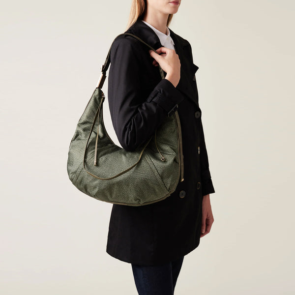 Borbonese - Hobo Bag Fold Medium Verde Militare - 933834AH1 - VERDE/MILITARE