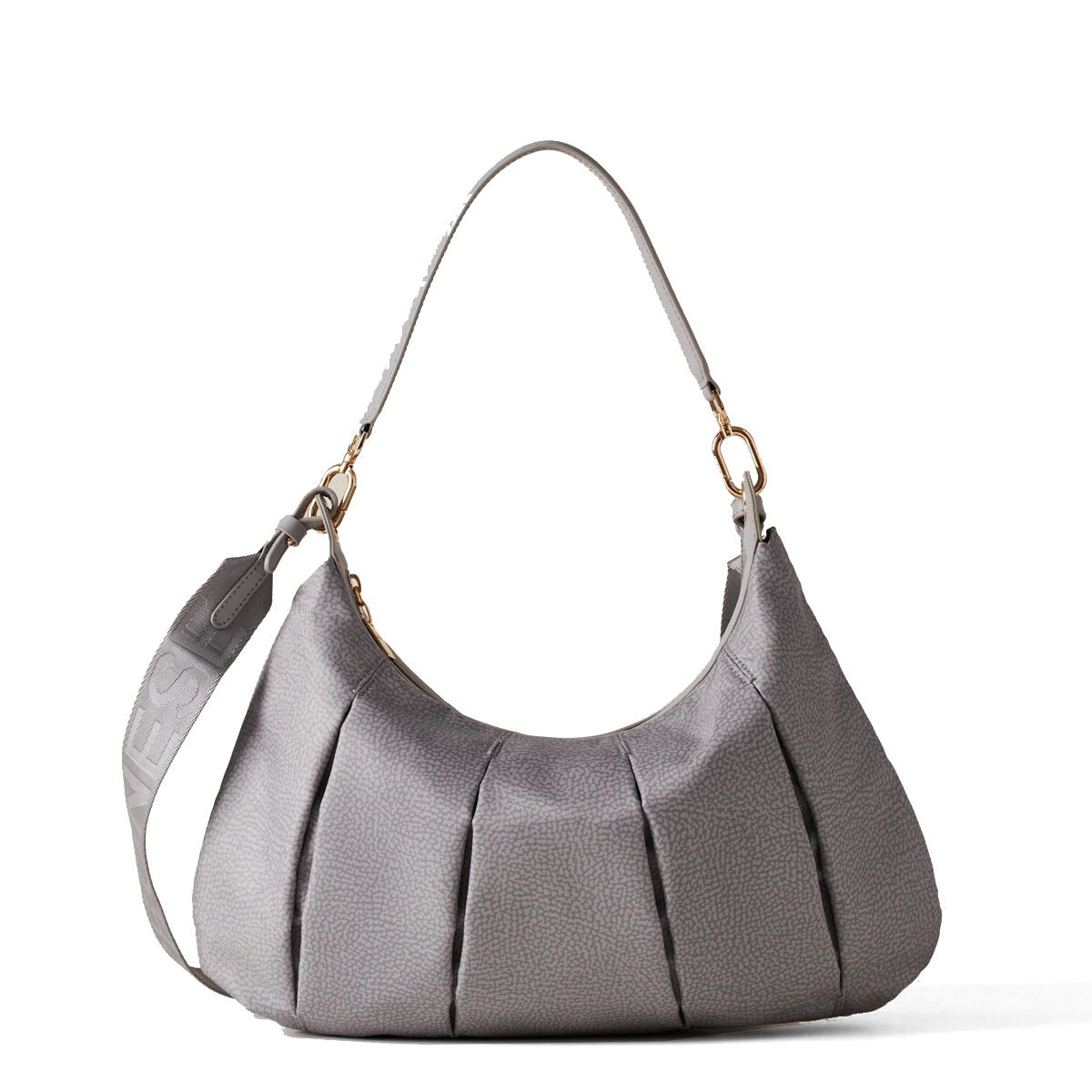 Borbonese - Hobo Bag Croissant Medium Cloud - 933077AH1 - CLOUD