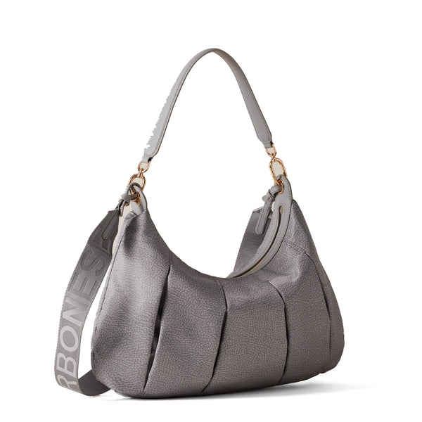 Borbonese - Hobo Bag Croissant Medium Cloud - 933077AH1 - CLOUD