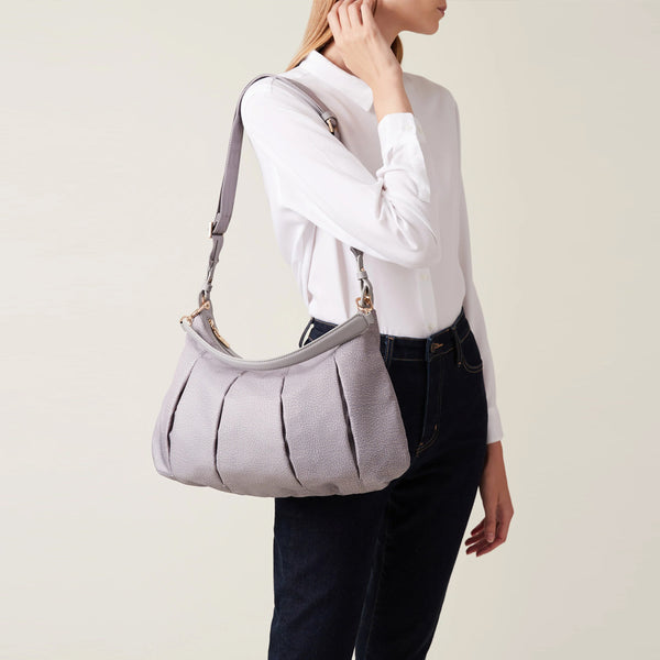 Borbonese - Hobo Bag Croissant Medium Cloud - 933077AH1 - CLOUD