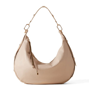 Borbonese - Hobo Bag Oyster Medium leather Porridge - 923528AV9 - PORRIDGE