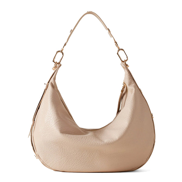 Borbonese - Hobo Bag Oyster Medium leather Porridge - 923528AV9 - PORRIDGE