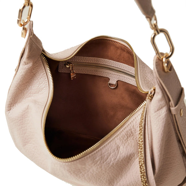 Borbonese - Hobo Bag Oyster Medium leather Porridge - 923528AV9 - PORRIDGE