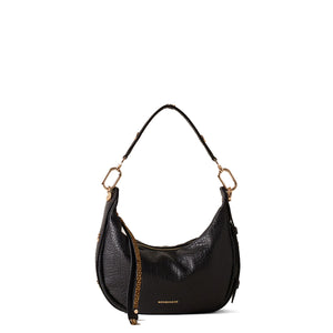 Borbonese - Hobo Bag Oyster Petite leather Nero - 923527AV9 - NERO