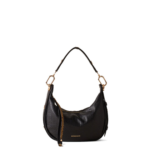 Borbonese - Hobo Bag Oyster Petite leather Nero - 923527AV9 - NERO