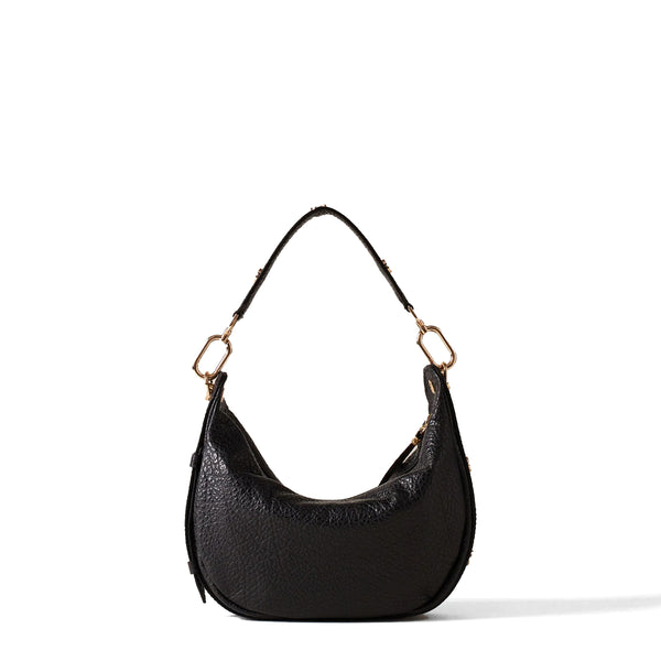 Borbonese - Hobo Bag Oyster Petite leather Nero - 923527AV9 - NERO