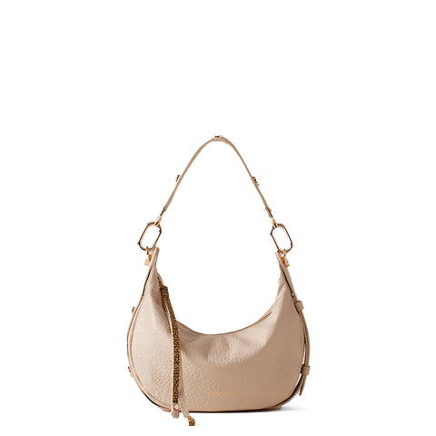Borbonese - Hobo Bag Oyster Petite leather Porridge - 923527AV9 - PORRIDGE
