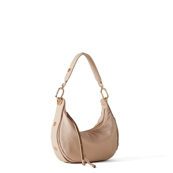 Borbonese - Hobo Bag Oyster Petite leather Porridge - 923527AV9 - PORRIDGE