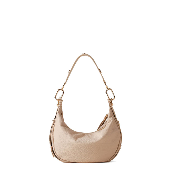 Borbonese - Hobo Bag Oyster Petite leather Porridge - 923527AV9 - PORRIDGE