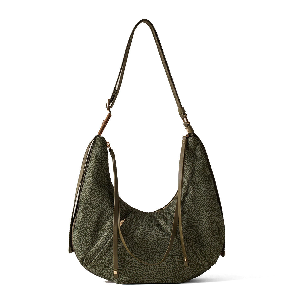 Borbonese - Hobo Bag Fold Small Verde Militare - 933833AH1 - VERDE/MILITARE