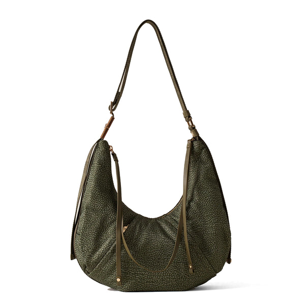 Borbonese - Hobo Bag Fold Small Verde Militare - 933833AH1 - VERDE/MILITARE