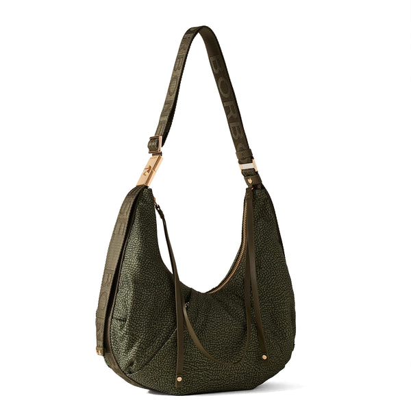 Borbonese - Hobo Bag Fold Small Verde Militare - 933833AH1 - VERDE/MILITARE