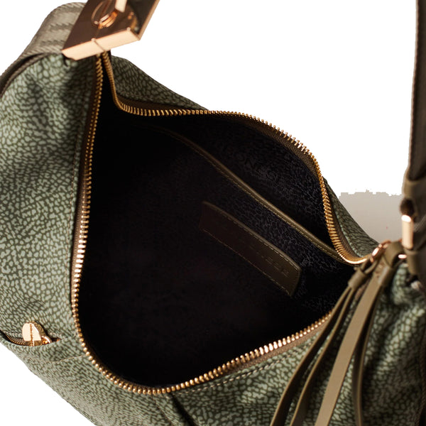 Borbonese - Hobo Bag Fold Small Verde Militare - 933833AH1 - VERDE/MILITARE