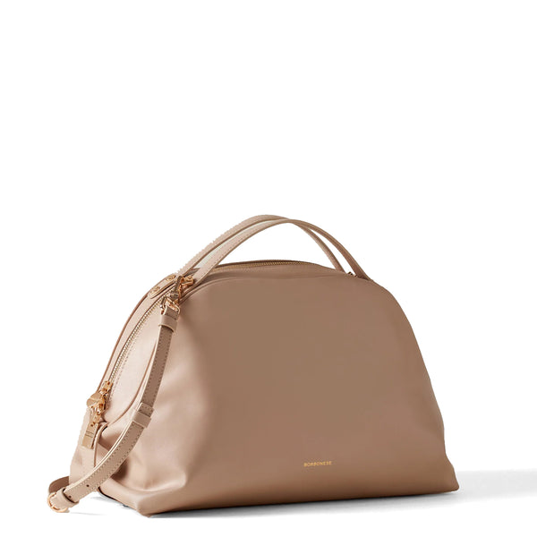 Borbonese - Sexy Bag Medium leather Porridge Handbag - 923330AZ0 - PORRIDGE