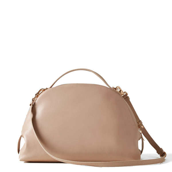 Borbonese - Sexy Bag Medium leather Porridge Handbag - 923330AZ0 - PORRIDGE