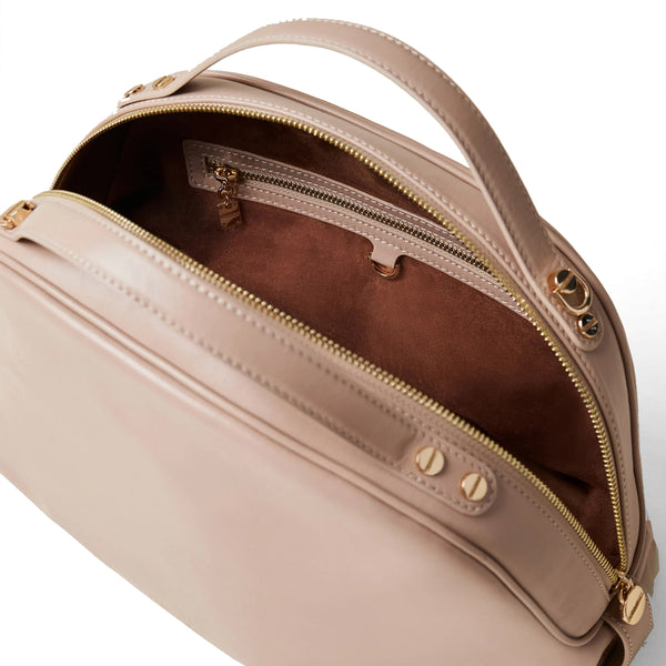 Borbonese - Sexy Bag Medium leather Porridge Handbag - 923330AZ0 - PORRIDGE